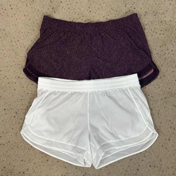Athleta Pants - ATHLETA Size XL Lot of 2: Mesh RACER RUN SHORTS White & Purple Women's